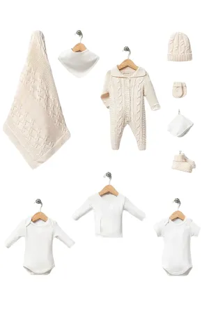 Axel Cream Newborn Coming Home Outfit (10 Pcs)