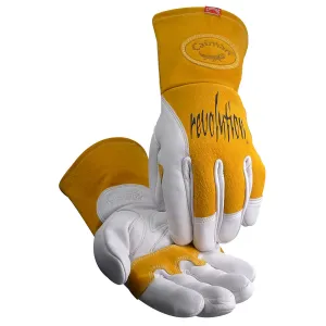 Caiman 1810 Premium Cow Grain MIG/Stick with Padded Reinforced Palm-2-Layer Insulated Back Welder's Glove (One Dozen)