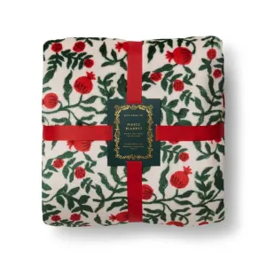 Christmastide Pomegranate Fleece Blanket - Rifle Paper Co