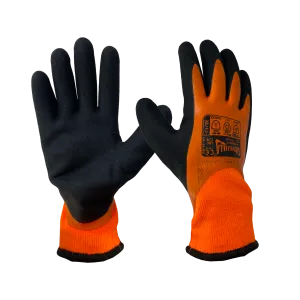 Glovezilla Large Latex Thermal Orange Gloves - Pack Of 10