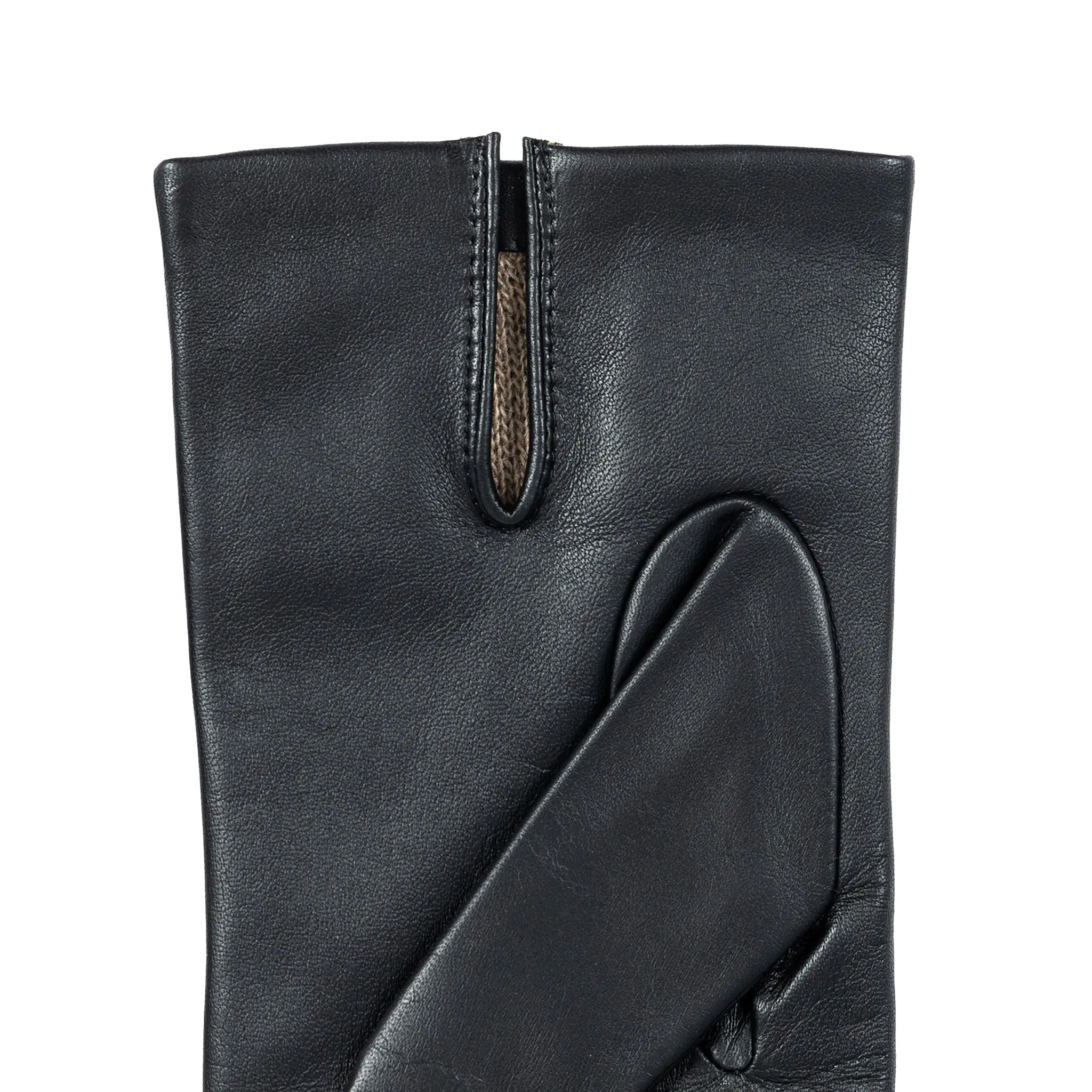 Men's Three-Point Cashmere-Lined Leather Gloves