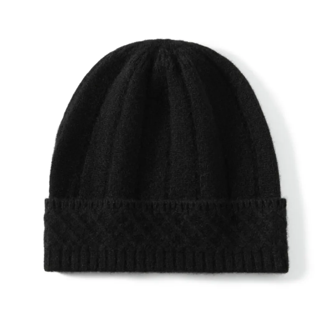 Pure Cashmere Hat - Cozy Winter Accessory with Campaniform Top