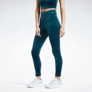 Reebok Apparel Women Classics Velour Leggings Forgrn