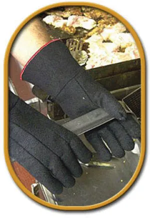 SHOWA Best Glove Size 8 Black 14" Char-Guard Non-Woven Lined Heat Resistant Glove With Gauntlet Cuff