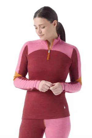 Smartwool Classic Thermal Merino Base Layer Colorblock 1/4 Zip - Women's