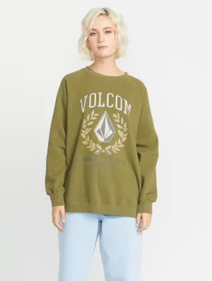 Stone Magic Boyfriend Crew Sweatshirt - Moss