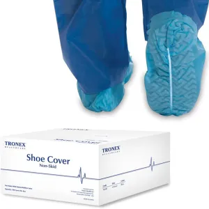 Tronex Non Slip Disposable Shoe Covers, Fluid Resistant Non-Skid Tread Pattern, Extra Larger Size 100/Pair