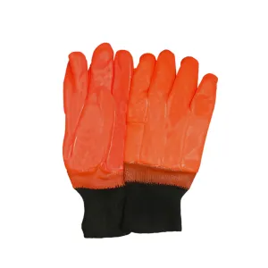 Wayne Safety 90W-H491 Hi-Viz Orange Foam Insulated PVC Smooth Gloves with Knit Wrist (12-Pair)