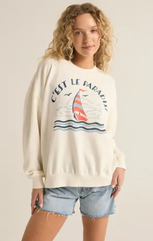 Z-Supply LE PARADIS SUNDAY SWEATSHIRT - SEA SALT